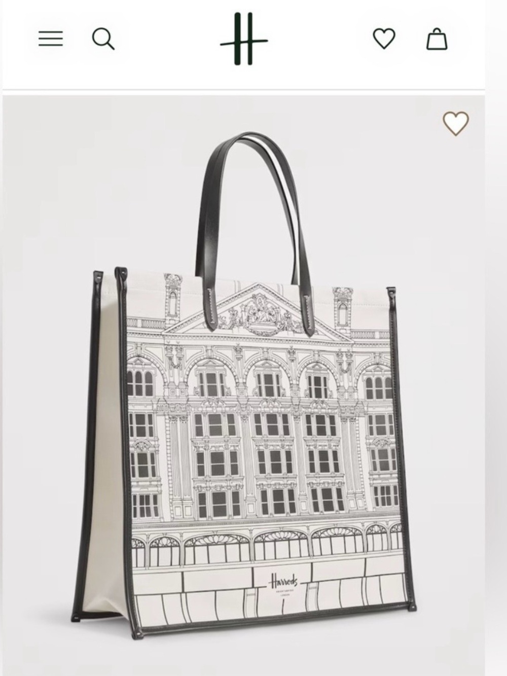 NWT Harrods Knightsbridge London Building Shopper Tote - MSRP $80+$30 S/H to US